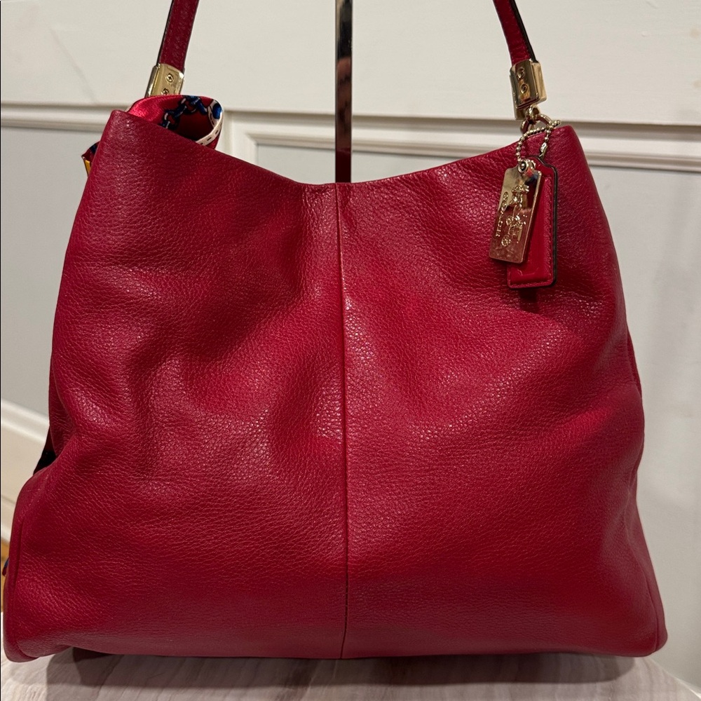 Coach Bag Madison Phoebe Red Leather Shoulder Bag - Picture 5 of 17
